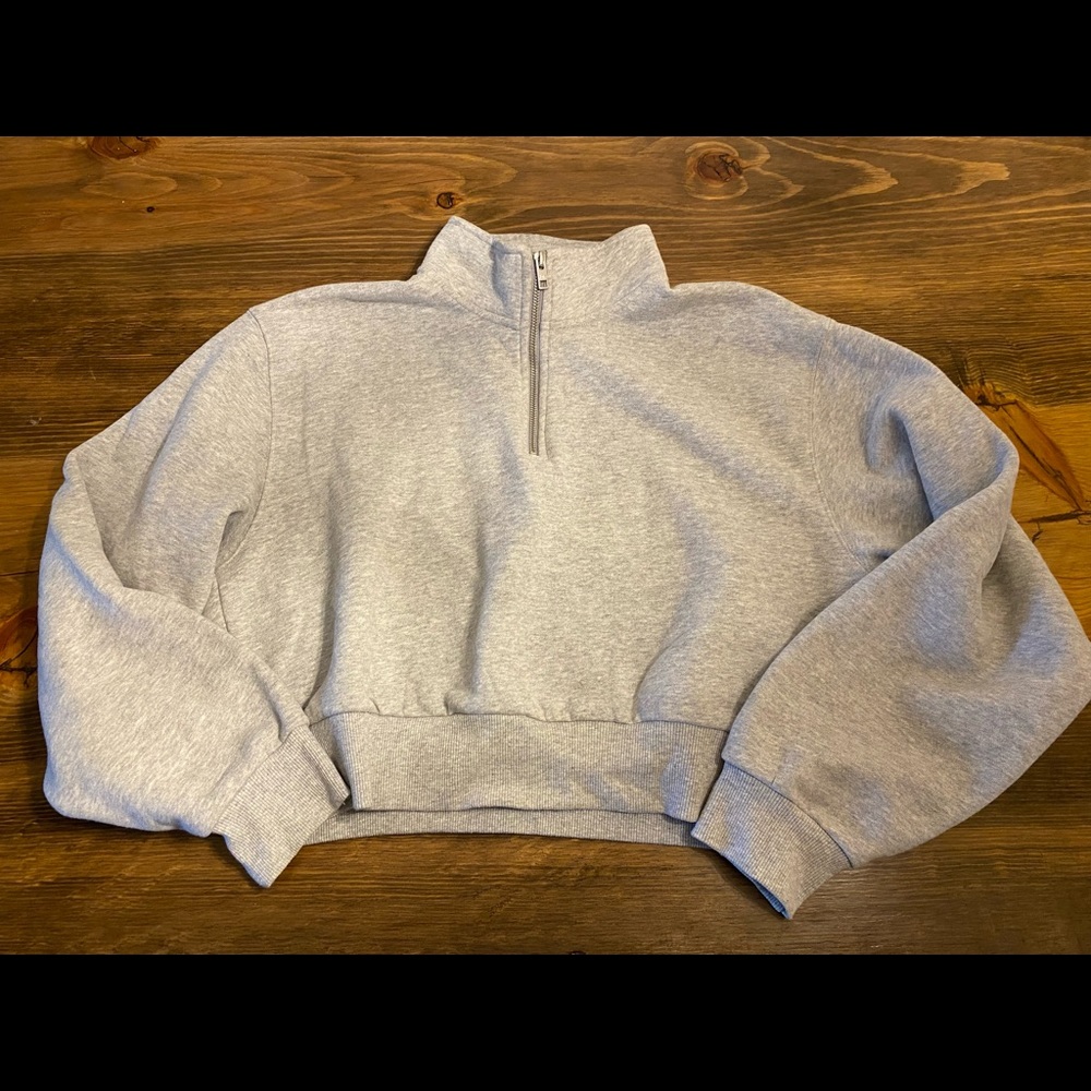 Gray Half-Zip Women's Sweater